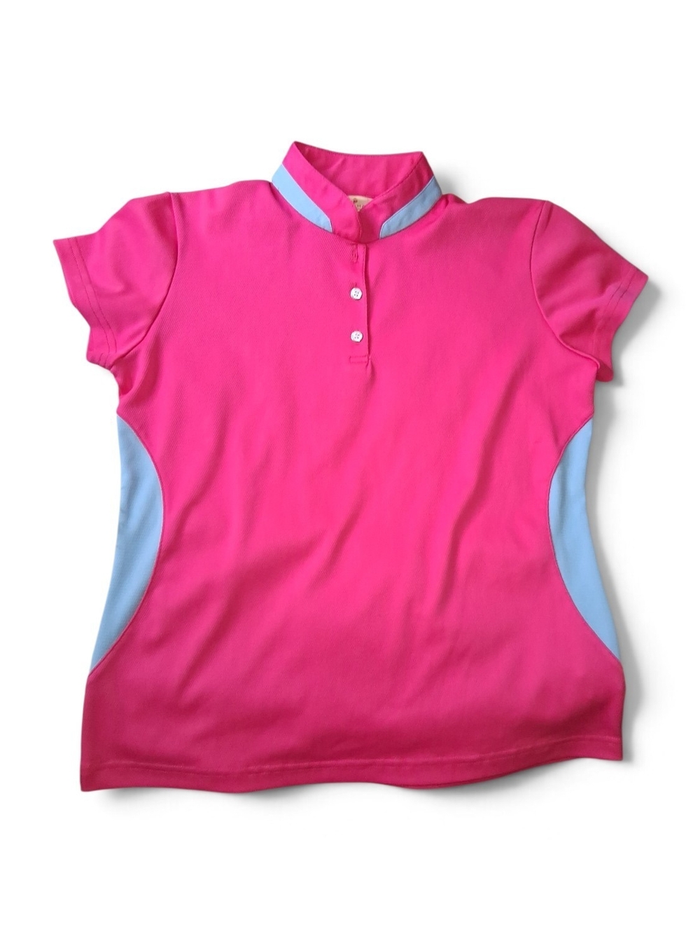 Sport Haley Hot Pink Polo with Light Blue Accents